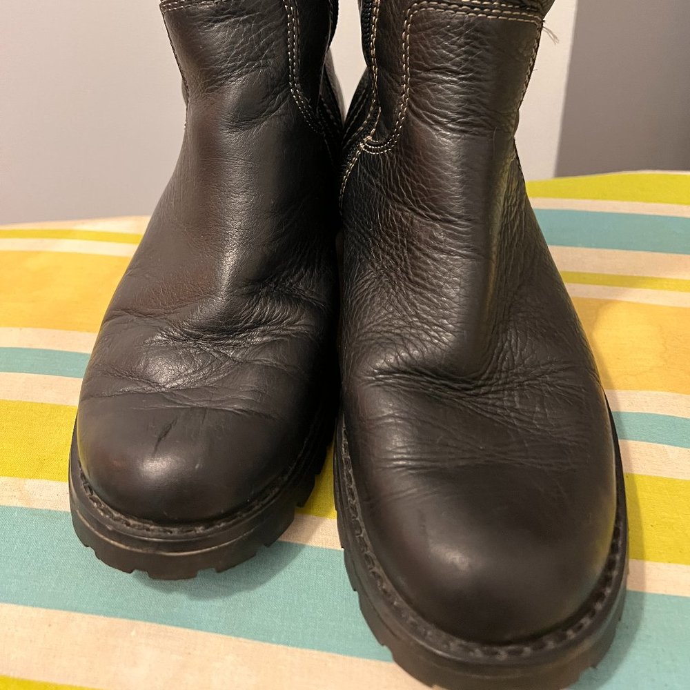 Harley Davidson Boot Women 8 Side Zip Back Lace Up 84353 Motorcycle Biker Black